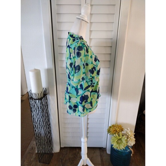 CAbi Trixi Top short sleeve zip side closure v-neck shirring lined S - Picture 5 of 10